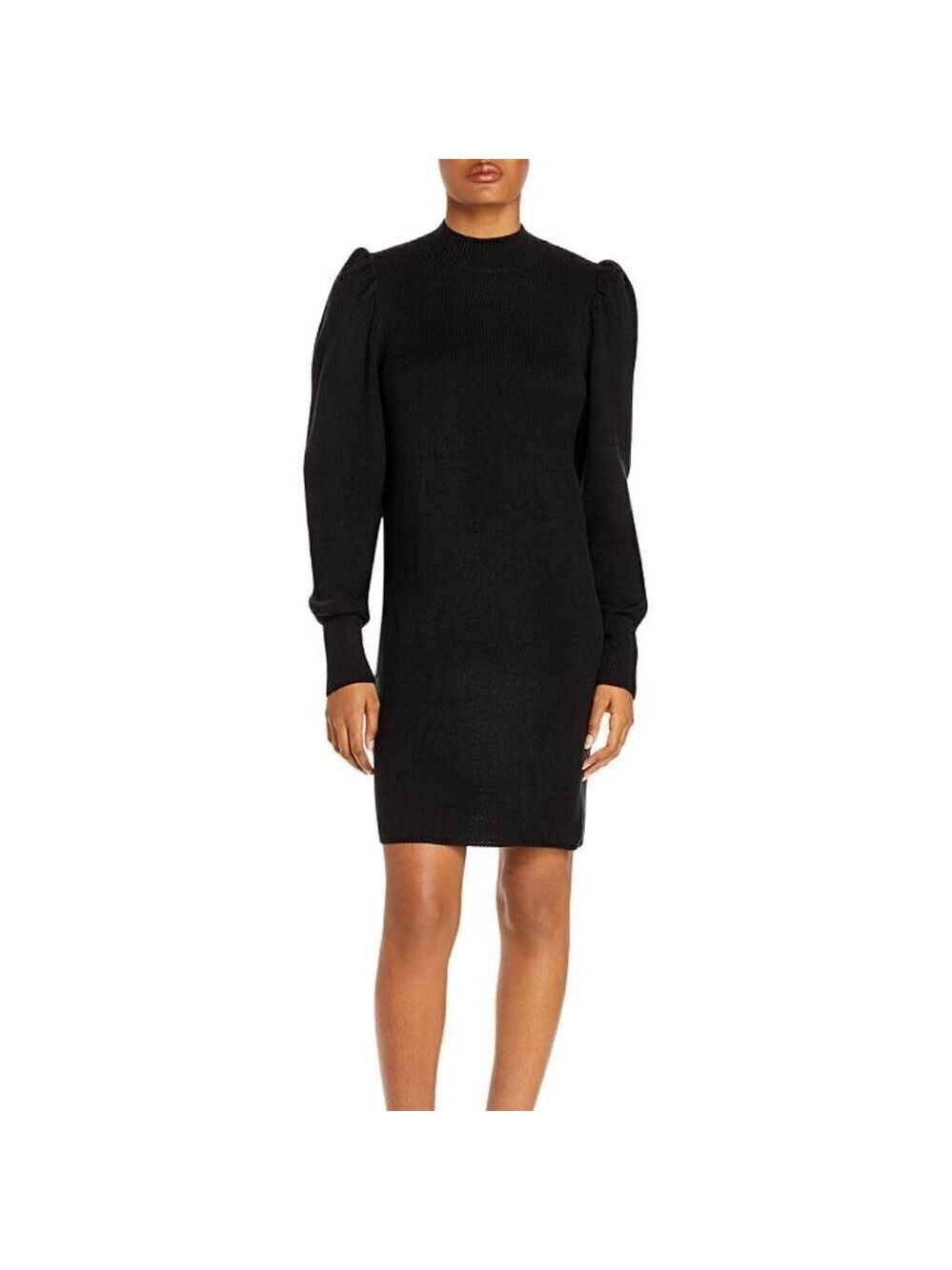 WAYF BNWT black sweater dress "lola" puff sleeve S
